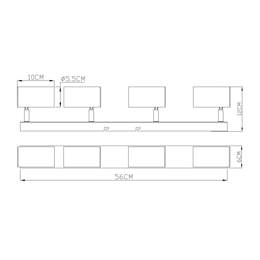 Globo - Oświetlenie punktowe 4xGU10/35W/230V czarny/mosiądz