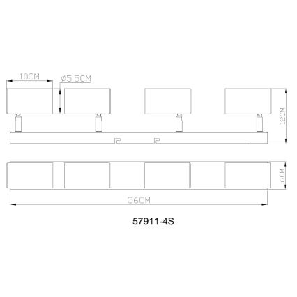 Globo - Oświetlenie punktowe 4xGU10/25W/230V