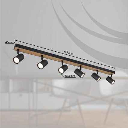 Globo - Oświetlenie punktowe 6xGU10/35W/230V czarne/brązowe