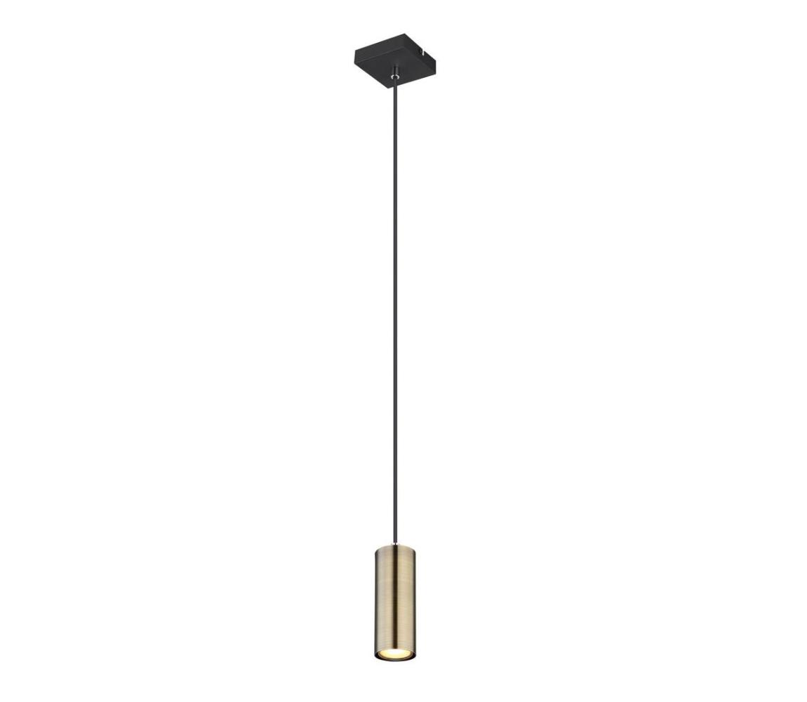 Globo 57911HM - Żyrandol na lince ROBBY 1xGU10/35W/230V czarny/mosiądz
