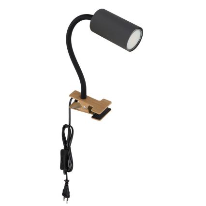 Globo - Elastyczna lampa z klipsem 1xGU10/25W/230V szara/brązowa
