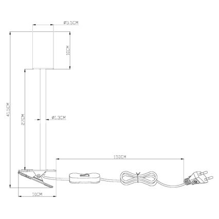 Globo - Elastyczna lampa z klipsem 1xGU10/25W/230V szara/brązowa