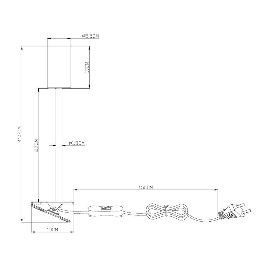 Globo - Elastyczna lampa z klipsem 1xGU10/25W/230V szara/brązowa