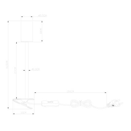 Globo - Elastyczna lampa z klipsem 1xGU10/25W/230V