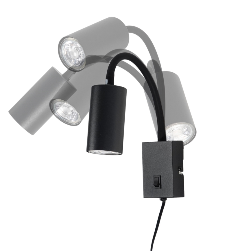 Globo - Elastyczna lampa ścienna 1xGU10/25W/230V czarna