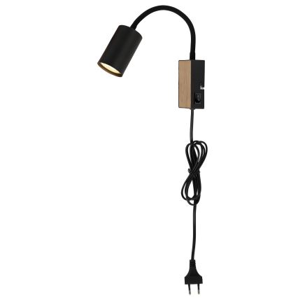 Globo - Elastyczna lampka biurkowa 1xGU10/35W/230V czarna/brązowa