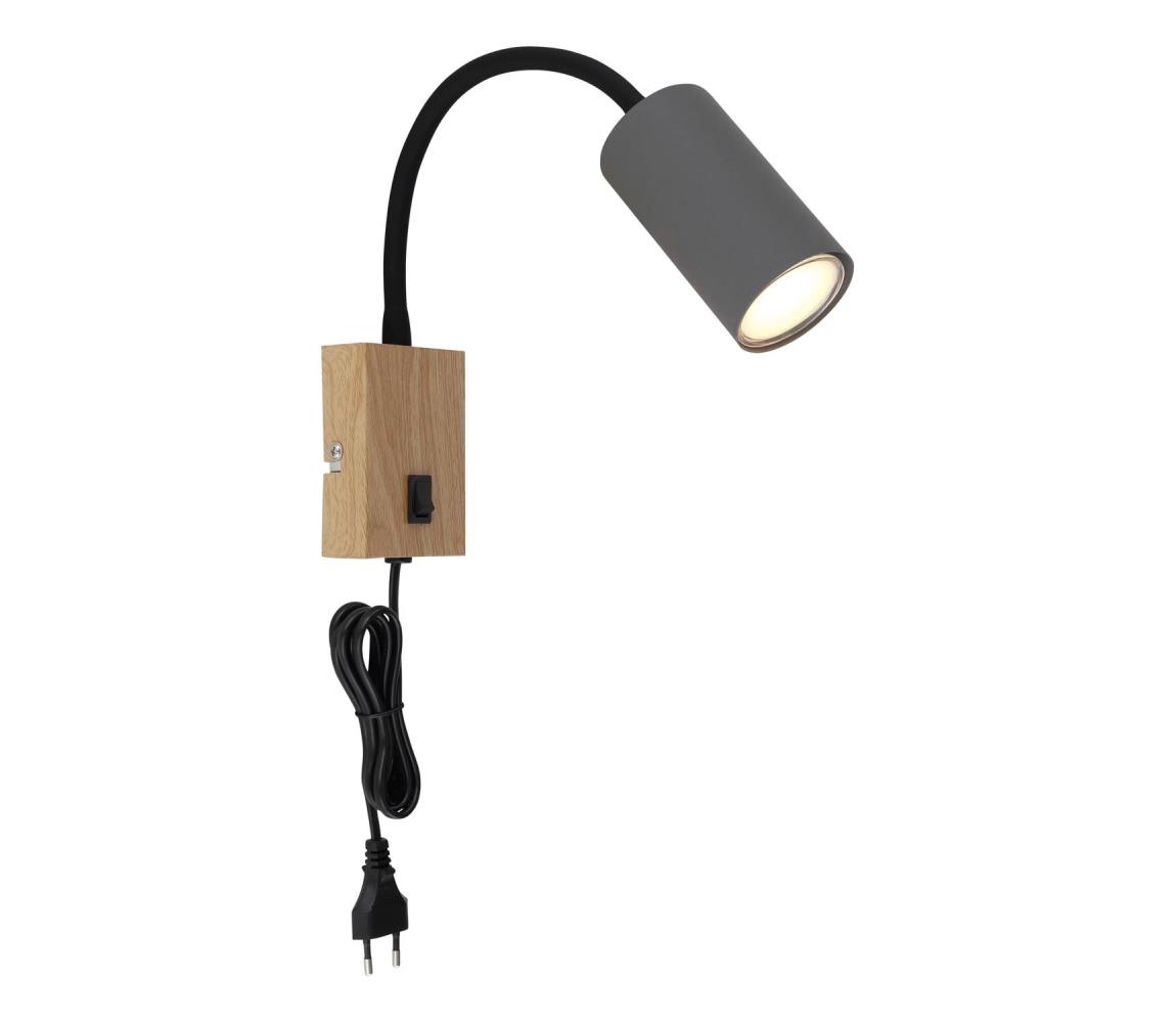 Globo 57911WG - Elastyczna lampa naścienna ROBBY 1xGU10/25W/230V szara/brązowa
