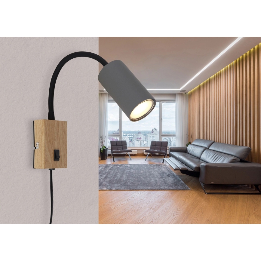 Globo - Elastyczna lampa naścienna 1xGU10/25W/230V szara/brązowa