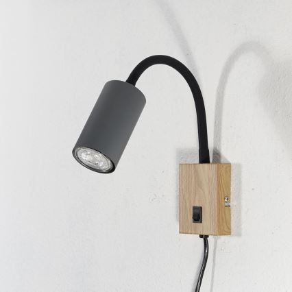 Globo - Elastyczna lampa ścienna 1xGU10/25W/230V szara/brązowa