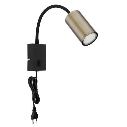 Globo - Flexible wall lamp 1xGU10/25W/230V czarny/mosiądz