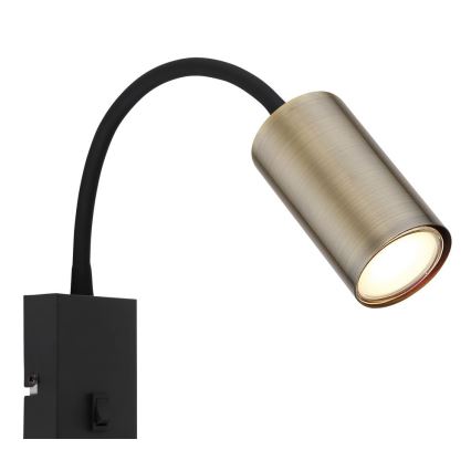 Globo - Flexible wall lamp 1xGU10/25W/230V czarny/mosiądz