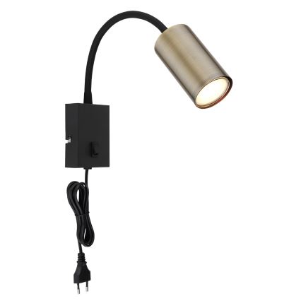 Globo - Elastyczna lampa ścienna 1xGU10/25W/230V czarna/mosiądz