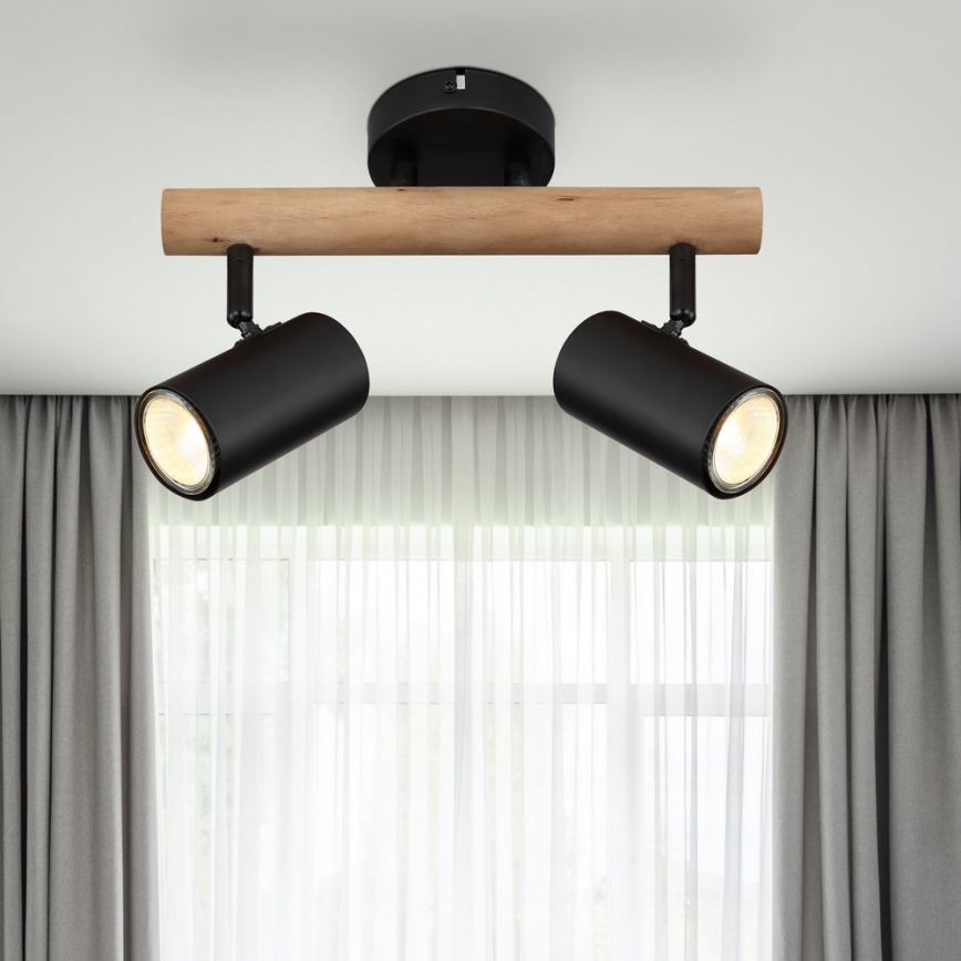 Globo - Lampa punktowa 2xGU10/5W/230V drewno/metal