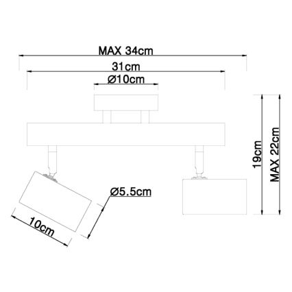 Globo - Lampa punktowa 2xGU10/5W/230V drewno/metal