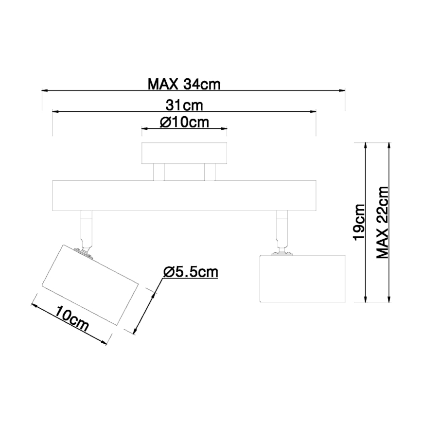 Globo - Lampa punktowa 2xGU10/5W/230V drewno/metal