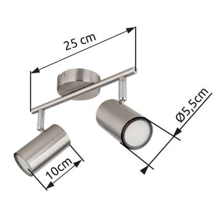 Globo - Oświetlenie punktowe 2xGU10/25W/230V matowy chrom