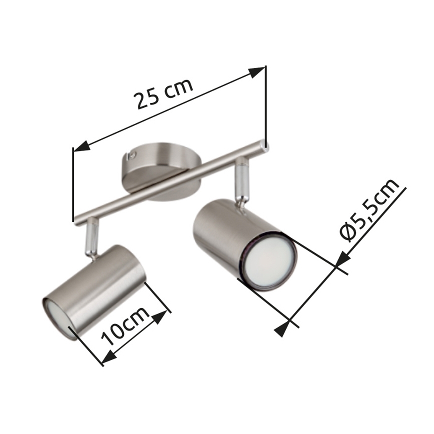 Globo - Oświetlenie punktowe 2xGU10/25W/230V matowy chrom