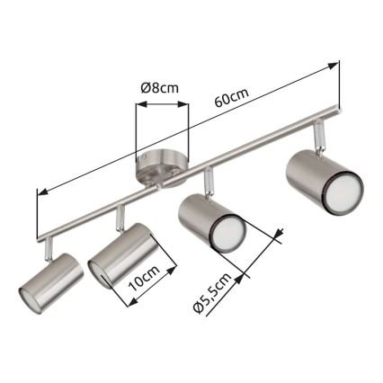 Globo - Oświetlenie punktowe 4xGU10/25W/230V matowy chrom
