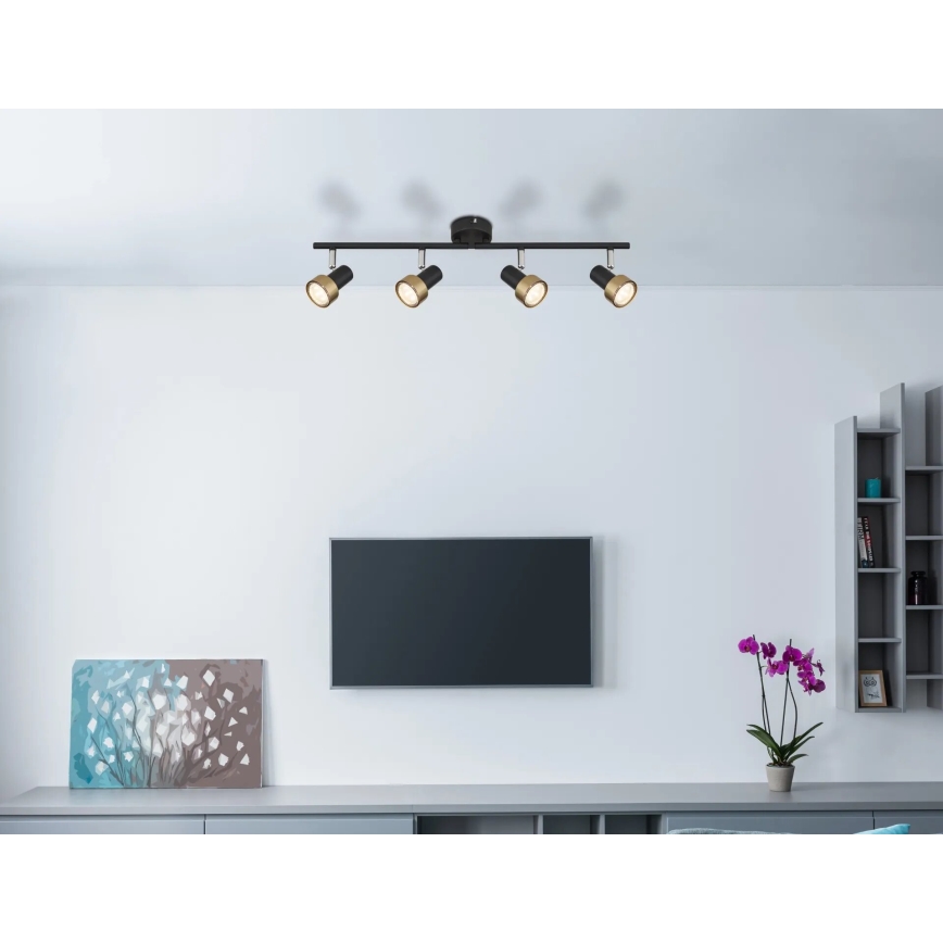 Globo - Oświetlenie punktowe  4xGU10/25W/230V czarny/złoty