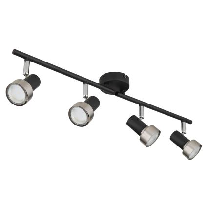 Globo - Oświetlenie punktowe  4xGU10/25W/230V czarny/srebrny