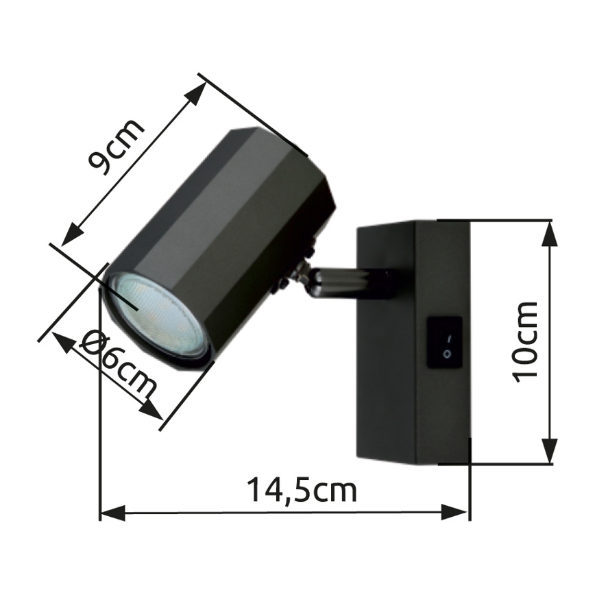 Globo - Kinkiet punktowy 1xGU10/25W/230V czarny