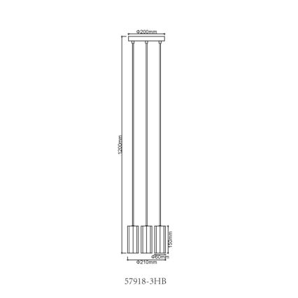 Globo - Żyrandol na lince 3xGU10/25W/230V czarny