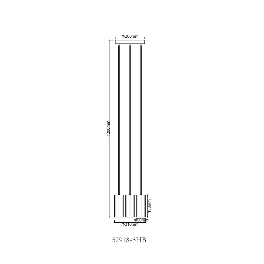 Globo - Żyrandol na lince 3xGU10/25W/230V czarny