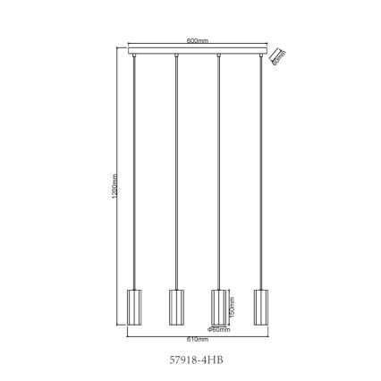 Globo - Żyrandol na lince 4xGU10/25W/230V czarny