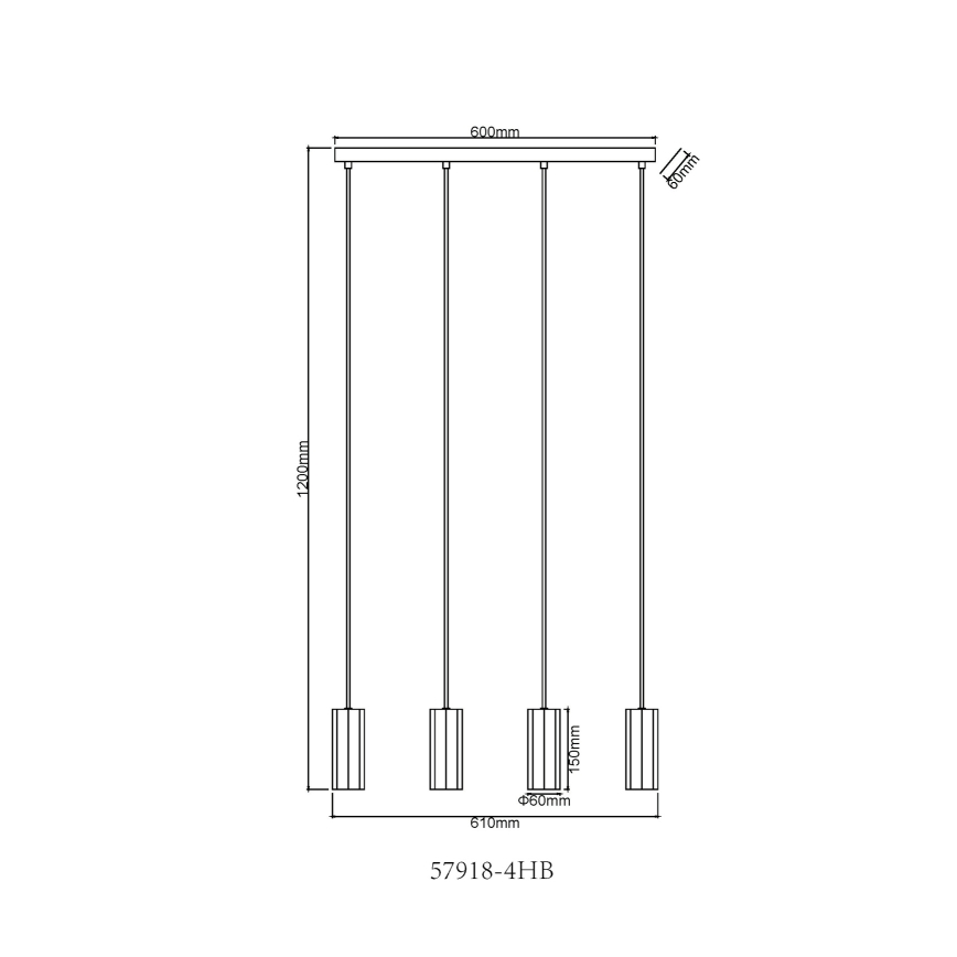 Globo - Żyrandol na lince 4xGU10/25W/230V czarny