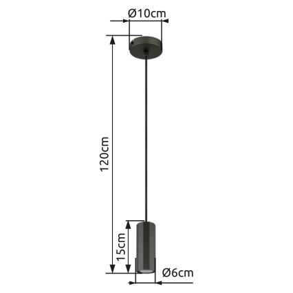 Globo - Żyrandol na lince 1xGU10/25W/230V czarny