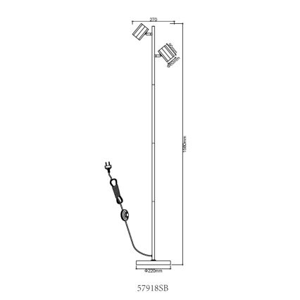 Globo - Lampa podłogowa 2xGU10/5W/230V czarny