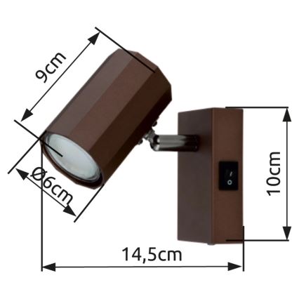 Globo - Kinkiet punktowy 1xGU10/25W/230V brązowy