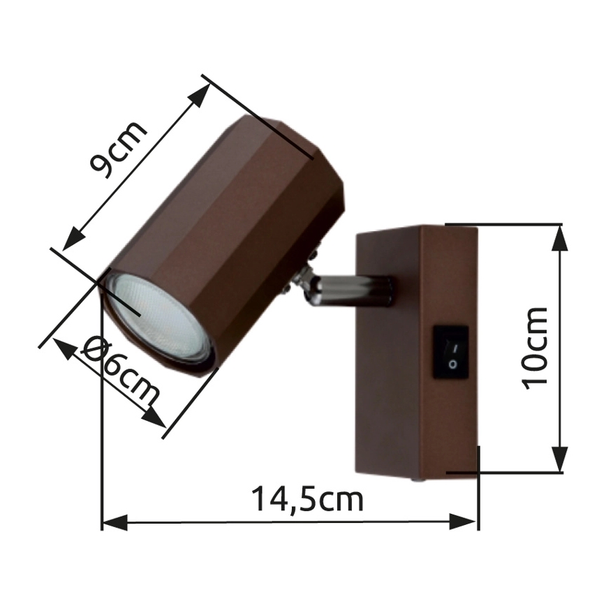 Globo - Kinkiet punktowy 1xGU10/25W/230V brązowy