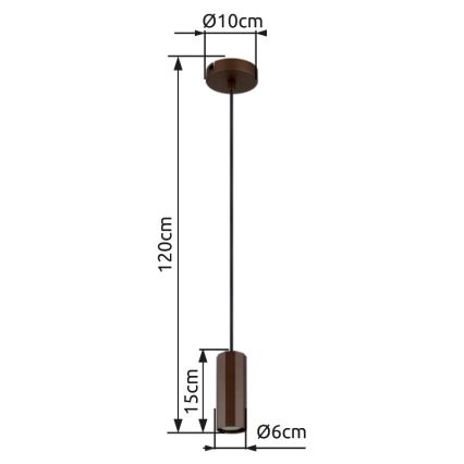 Globo - Żyrandol na lince 1xGU10/25W/230V brązowy