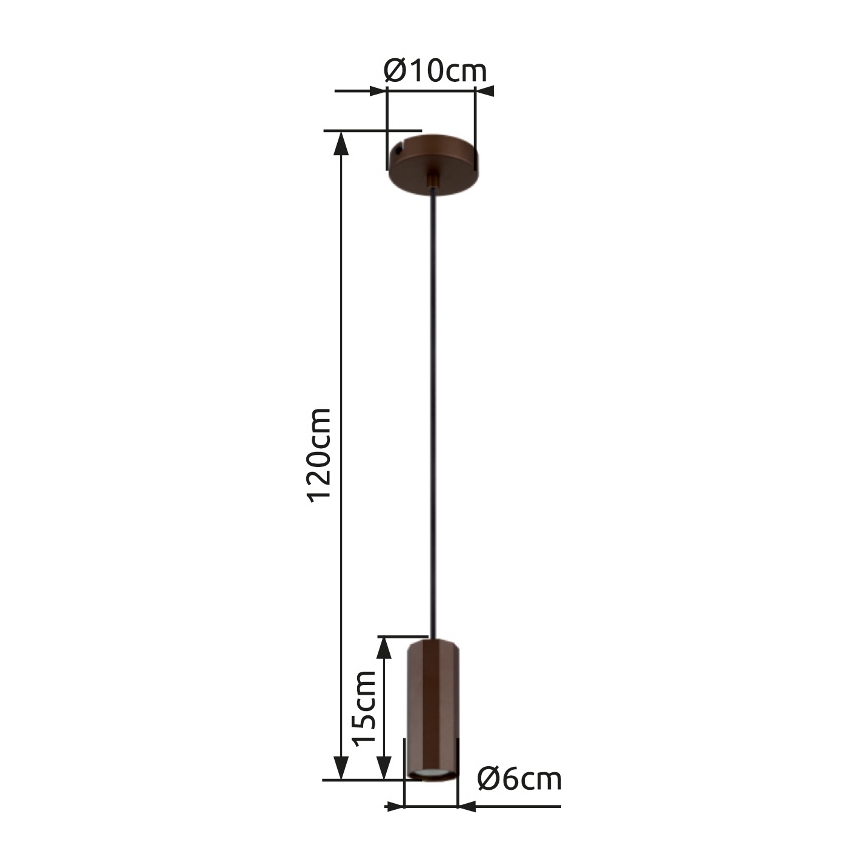 Globo - Żyrandol na lince 1xGU10/25W/230V brązowy
