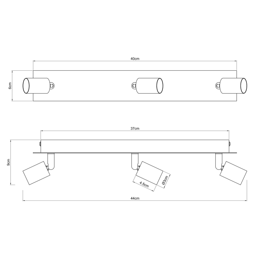 Globo - Oświetlenie punktowe 3xGU10/35W/230V czarne/mosiądz