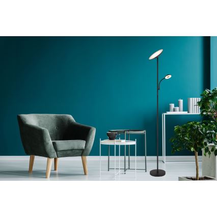 Globo - LED Ściemnialna lampa podłogowa LED/20W/230V+ LED/5W 3000/4000/6500K czarna