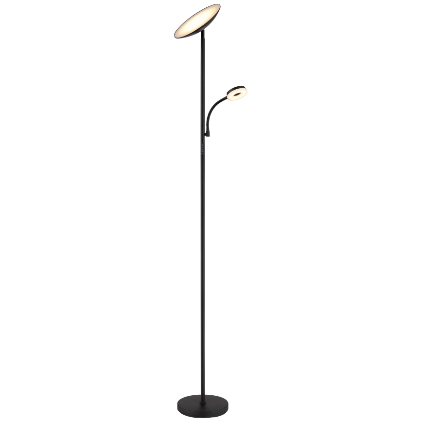Globo - LED Ściemnialna lampa podłogowa LED/20W/230V+ LED/5W 3000/4000/6500K czarna