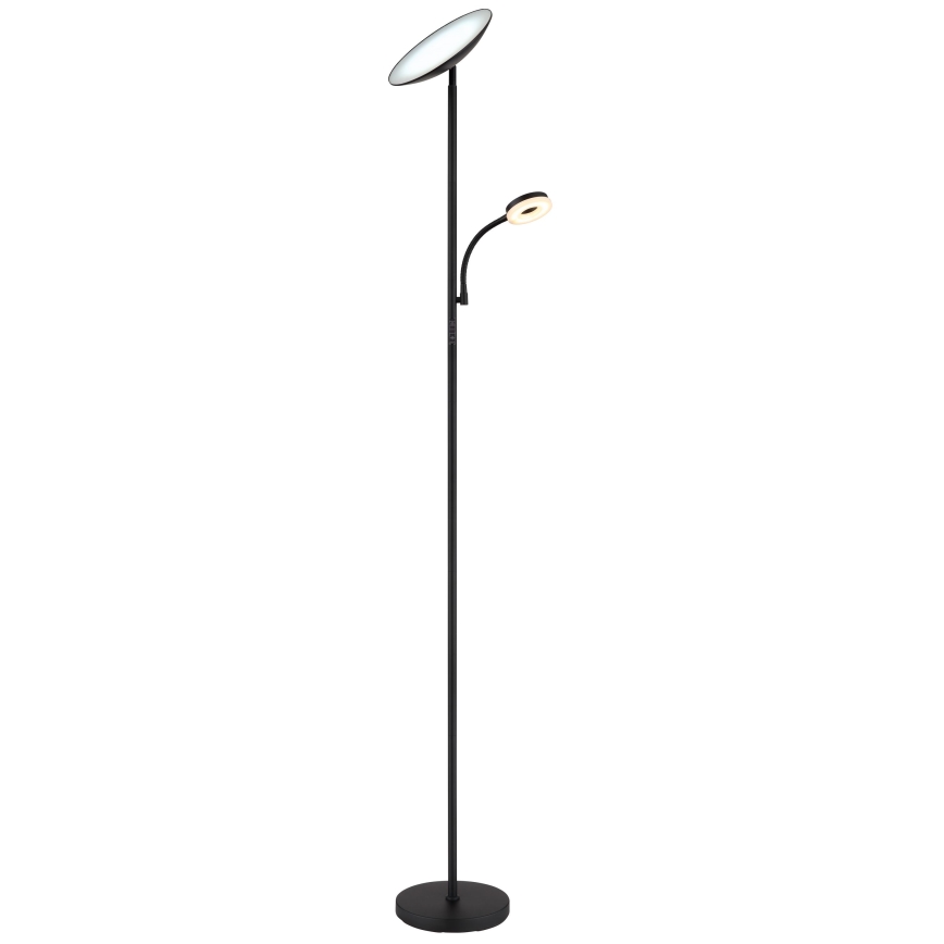 Globo - LED Ściemnialna lampa podłogowa LED/20W/230V+ LED/5W 3000/4000/6500K czarna