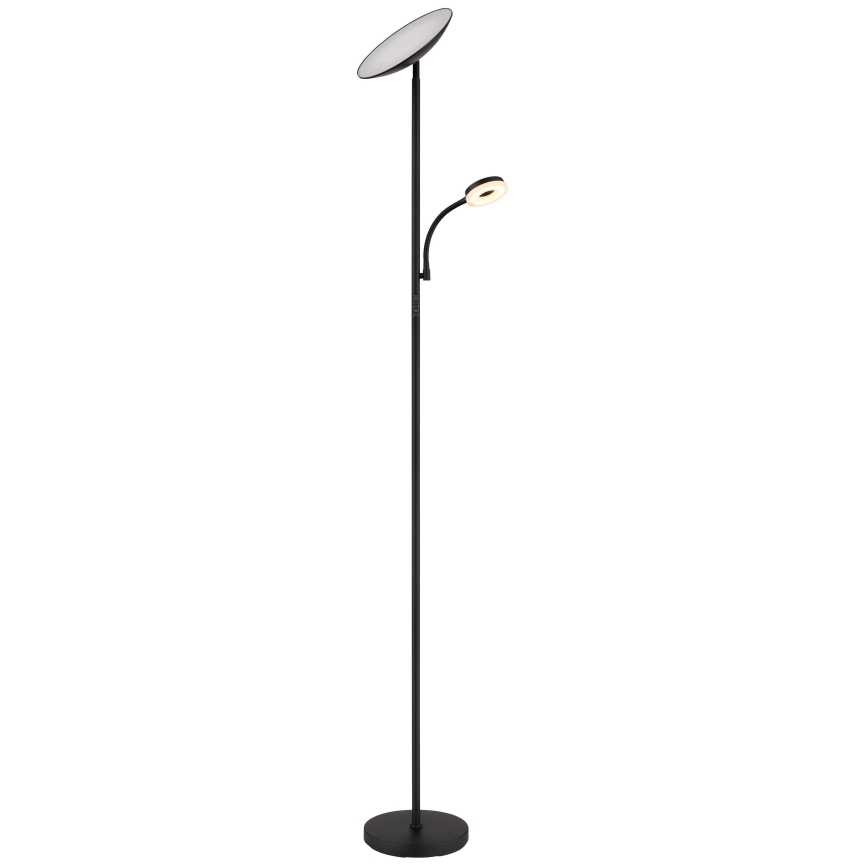 Globo - LED Ściemnialna lampa podłogowa LED/20W/230V+ LED/5W 3000/4000/6500K czarna