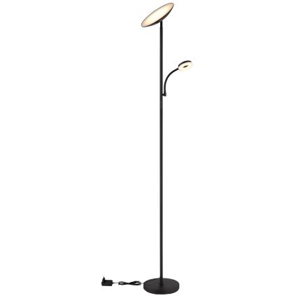 Globo - LED Ściemnialna lampa podłogowa LED/20W/230V+ LED/5W 3000/4000/6500K czarna
