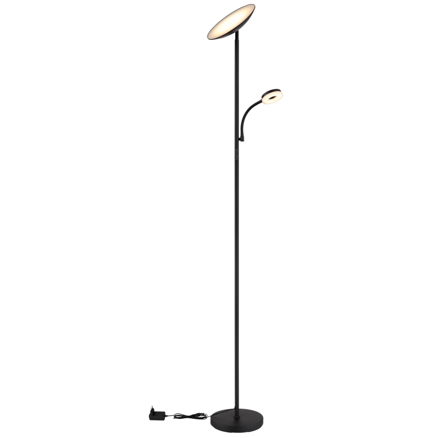 Globo - LED Ściemnialna lampa podłogowa LED/20W/230V+ LED/5W 3000/4000/6500K czarna