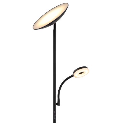 Globo - LED Ściemnialna lampa podłogowa LED/20W/230V+ LED/5W 3000/4000/6500K czarna