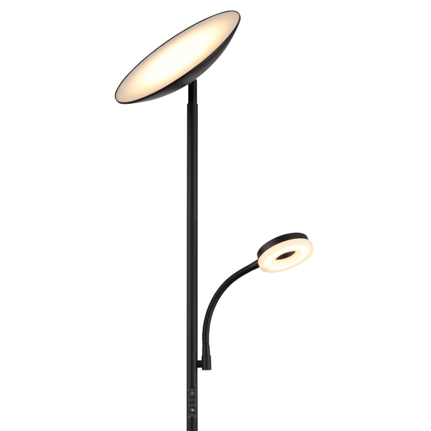 Globo - LED Ściemnialna lampa podłogowa LED/20W/230V+ LED/5W 3000/4000/6500K czarna