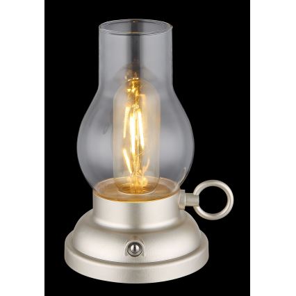Globo - LED Ściemnialna akumulatorowa dotykowa lampa stołowa LED/1W/3,7V 1200 mAh matowy chrom