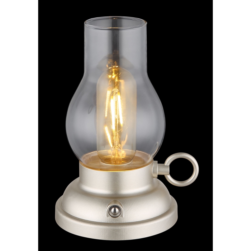 Globo - LED Ściemnialna akumulatorowa dotykowa lampa stołowa LED/1W/3,7V 1200 mAh matowy chrom