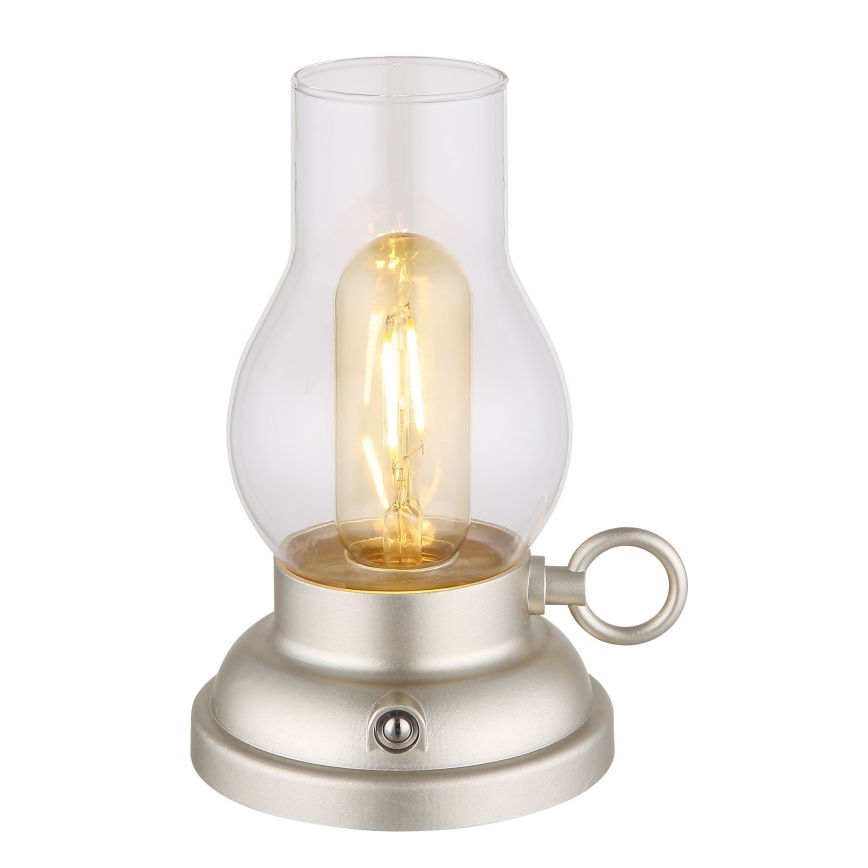 Globo - LED Ściemnialna akumulatorowa dotykowa lampa stołowa LED/1W/3,7V 1200 mAh matowy chrom