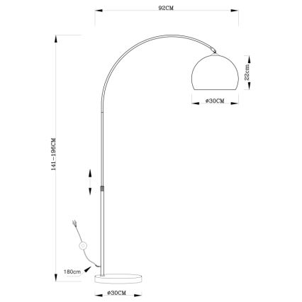 Globo - Lampa podłogowa 1xE27/40W/230V