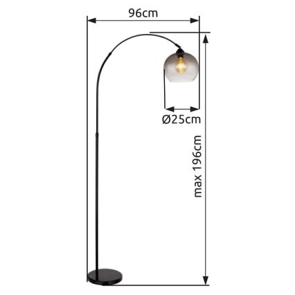 Globo - Lampa podłogowa 1xE27/60W/230V czarny