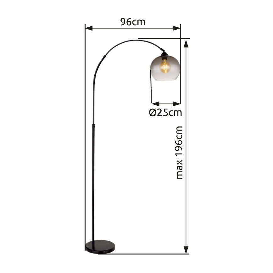 Globo - Lampa podłogowa 1xE27/60W/230V czarny